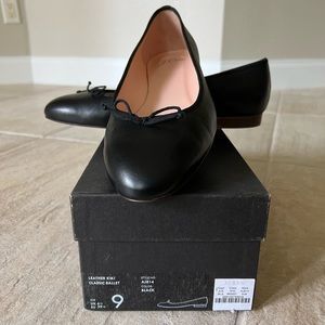 *SOLD* NWOT J. Crew Black Leather Ballet Flats - W 9